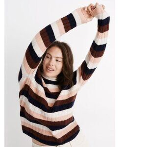 MADEWELL Evercrest Stripe Mock Neck Sweater